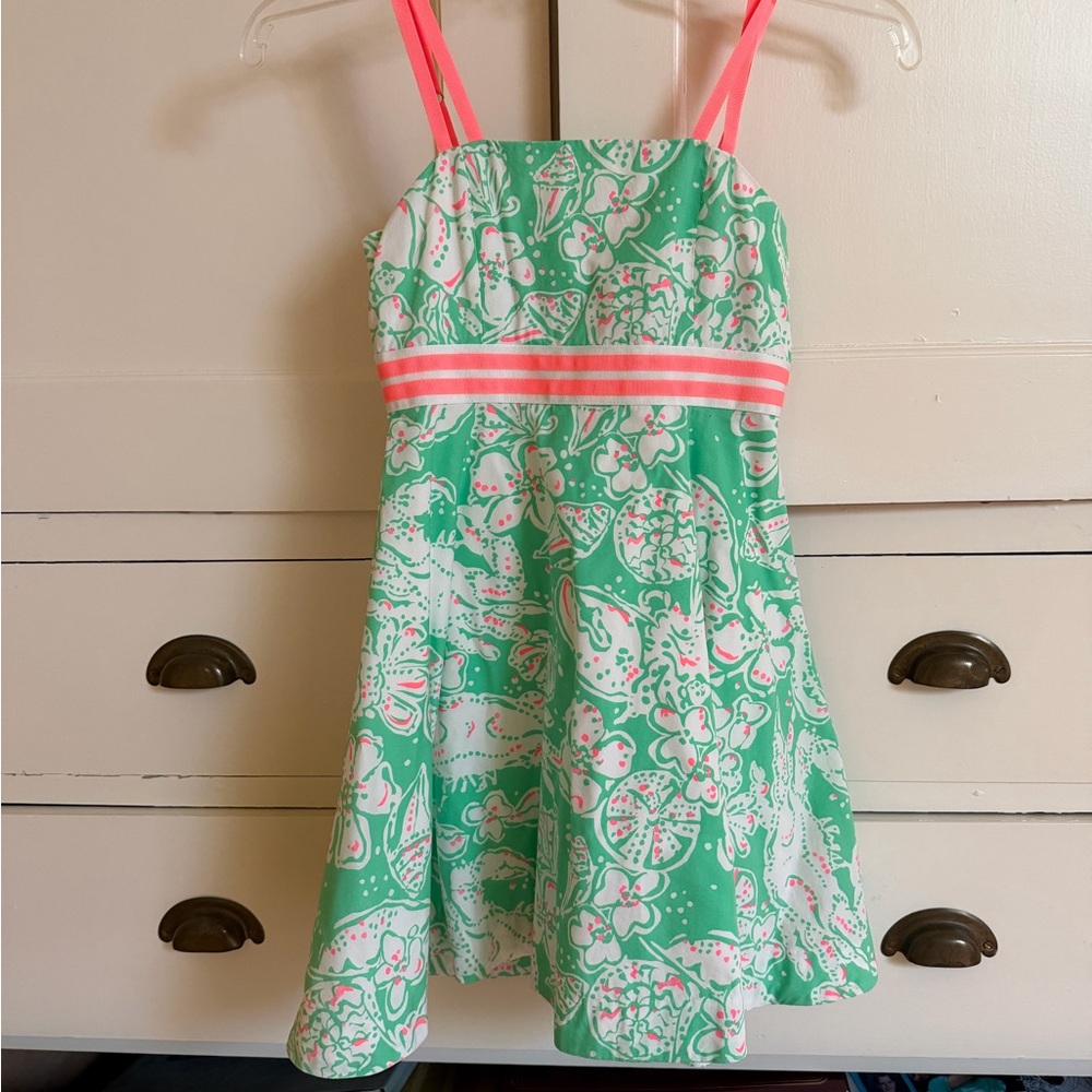 Lilly Pulitzer Green and Pink Patterned Dress